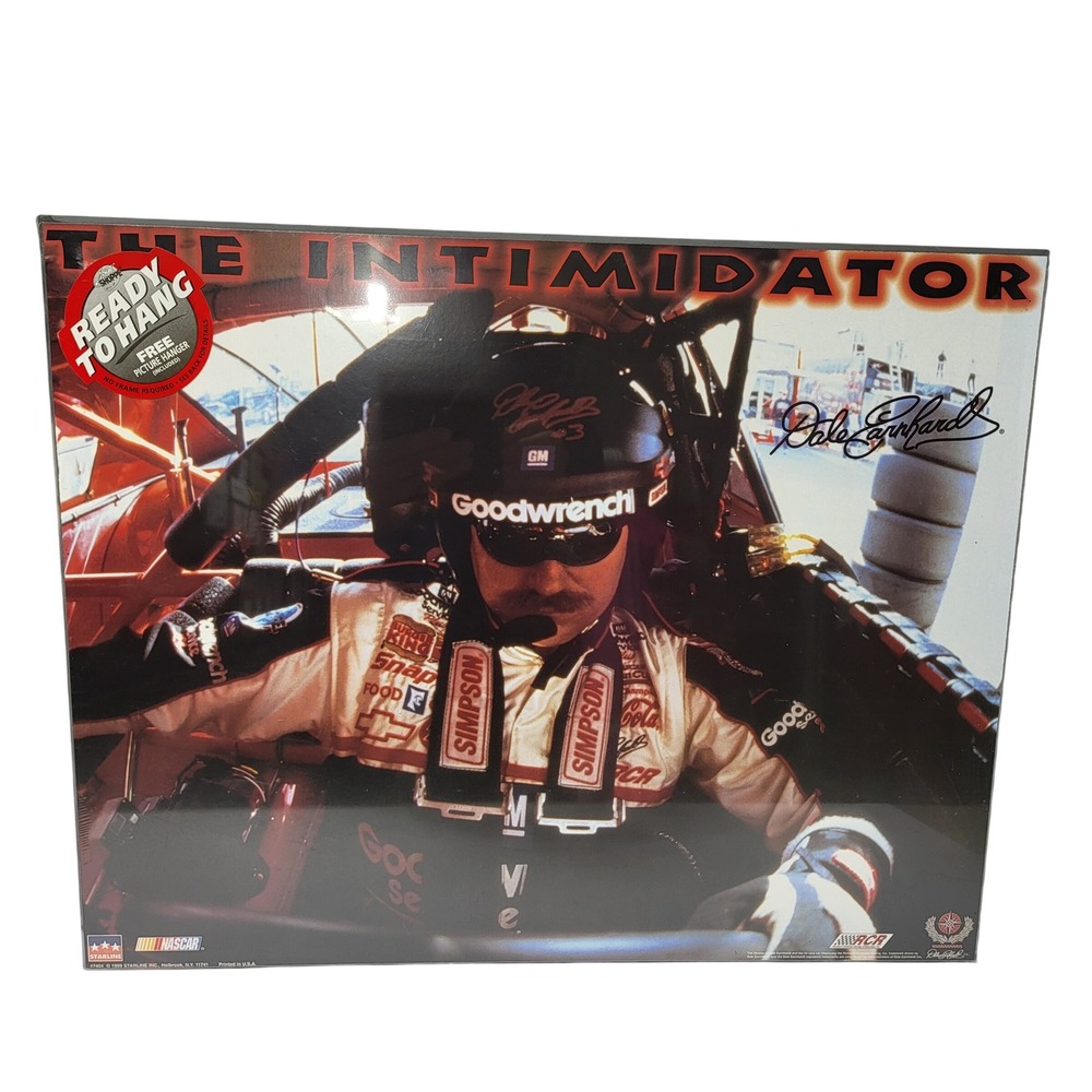 Vintage 1999 Dale Earnhardt The Intimidator NASCAR Wood Mounted Art Print 16x20